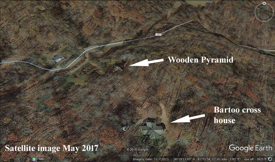 Satellite View of Wood Pyramid Cross House