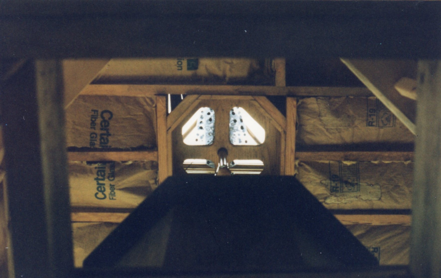 Looking up from Hexagonal table to top of Magnetron