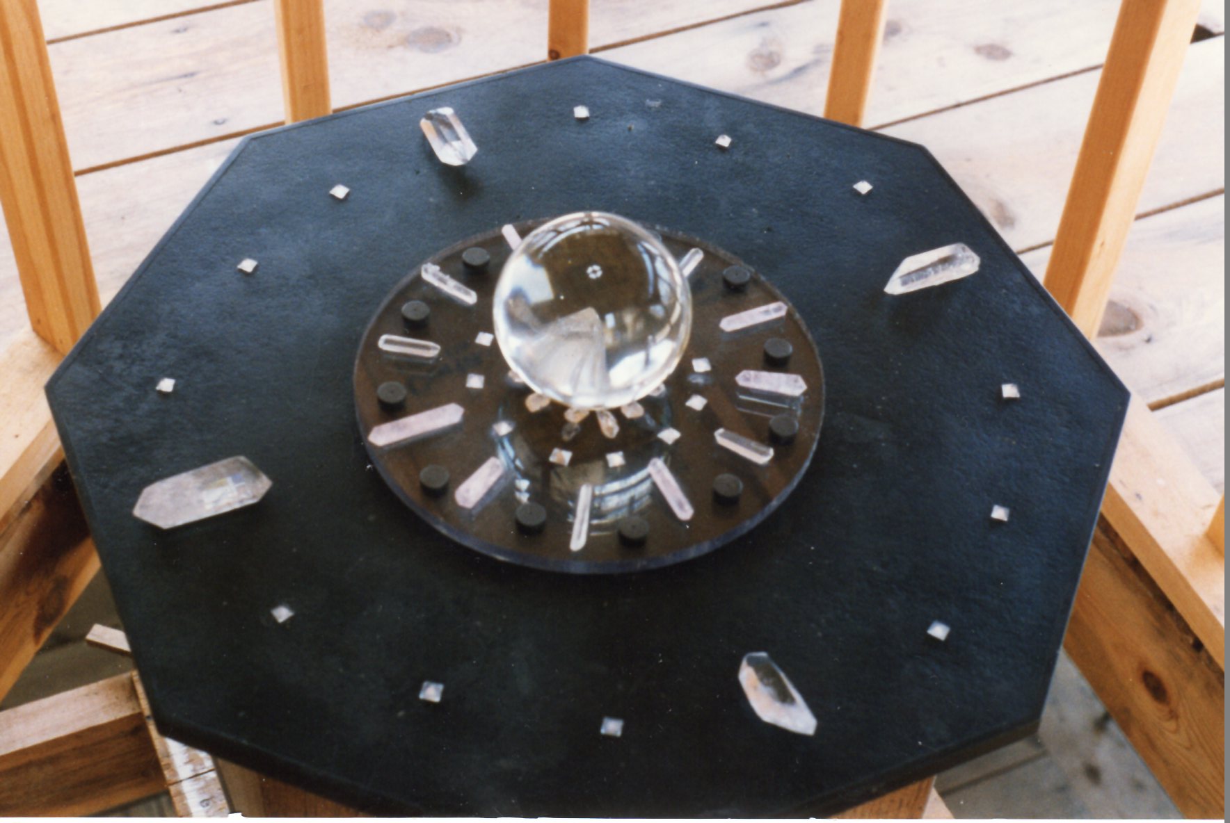 Hexagonal table and crystal ball