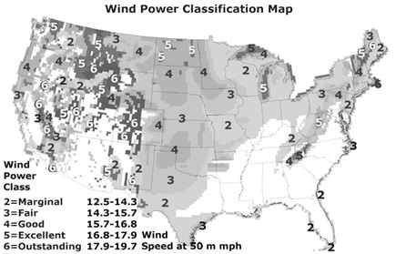 wind classification map